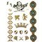 Wrapables Celebrity Inspired Temporary Tattoos in Metallic Gold Silver and Black, Pirate's Gold, Large